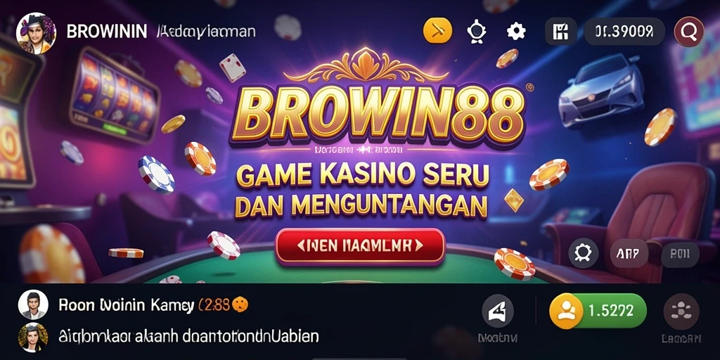 Screenshot gameplay BROWIN88 menampilkan suasana Kasino yang mendebarkan.