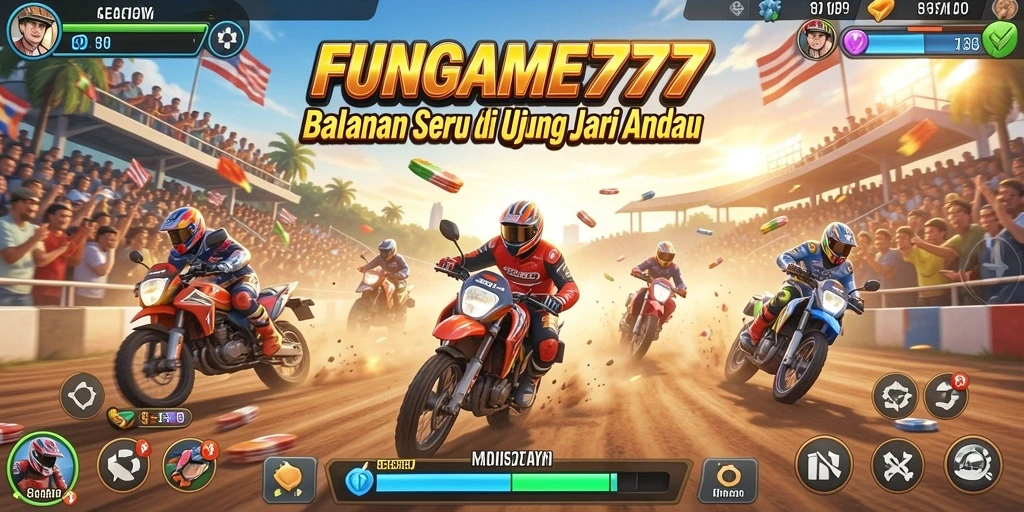 Tampilan gameplay Racing yang mendebarkan dari FUNGAME777.