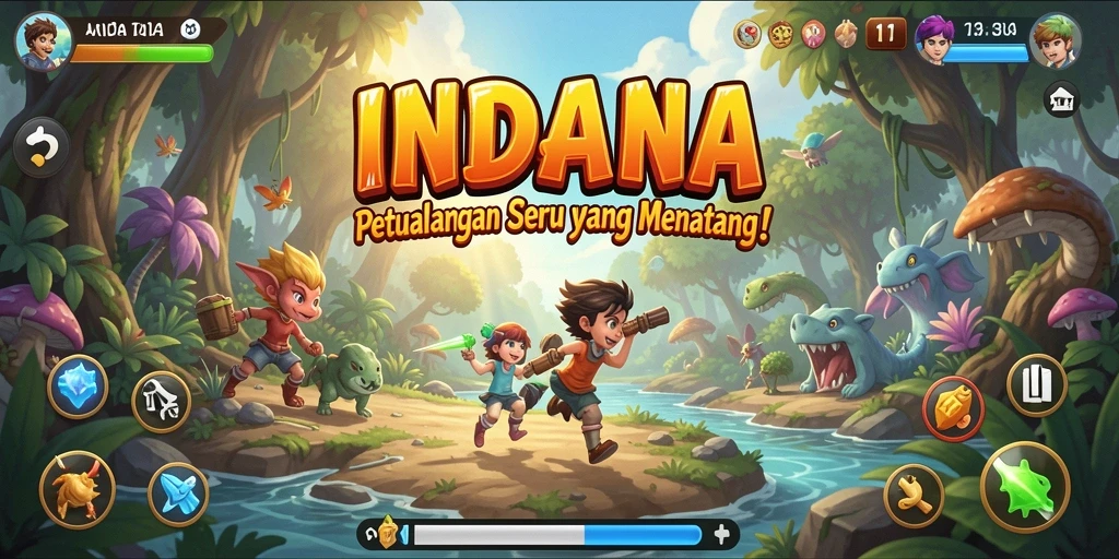 Tampilan gameplay menarik dari INDAAA dalam petualangan yang seru.