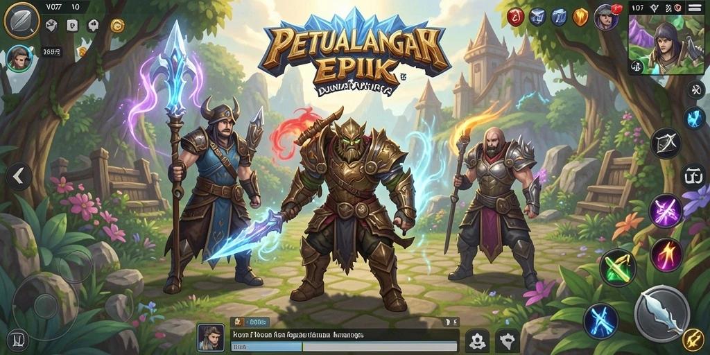 Screenshot menunjukkan aksi intense dalam permainan RPG V07.