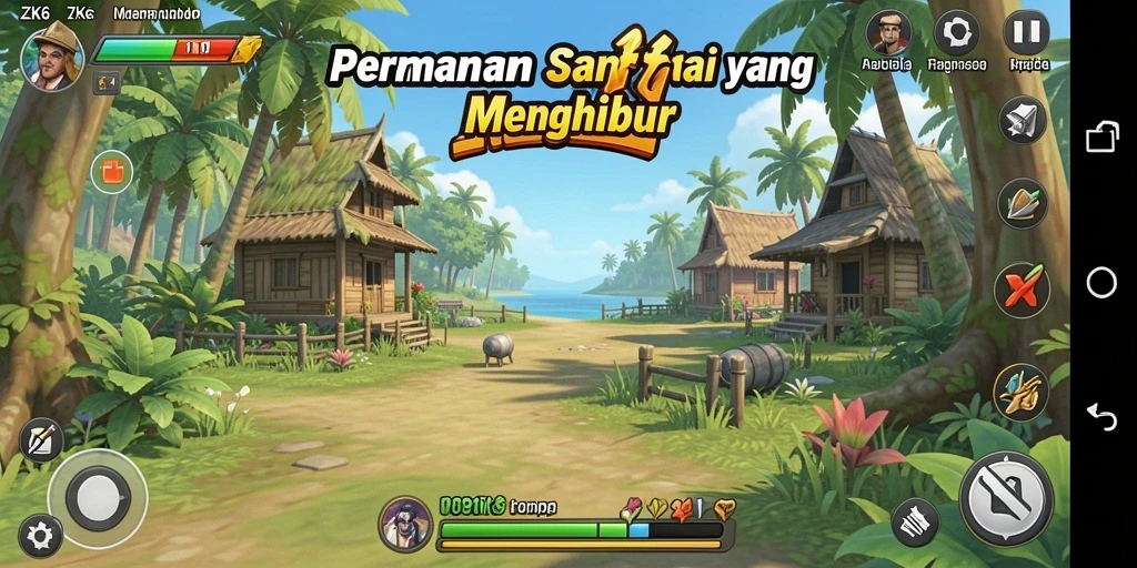 Tampilan gameplay ZK6 yang penuh warna dan interaktif.